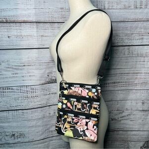 Le Sport Sac Hawaii Exclusive Print Wahine Hula 3 Zip Pocket Purse Crossbody